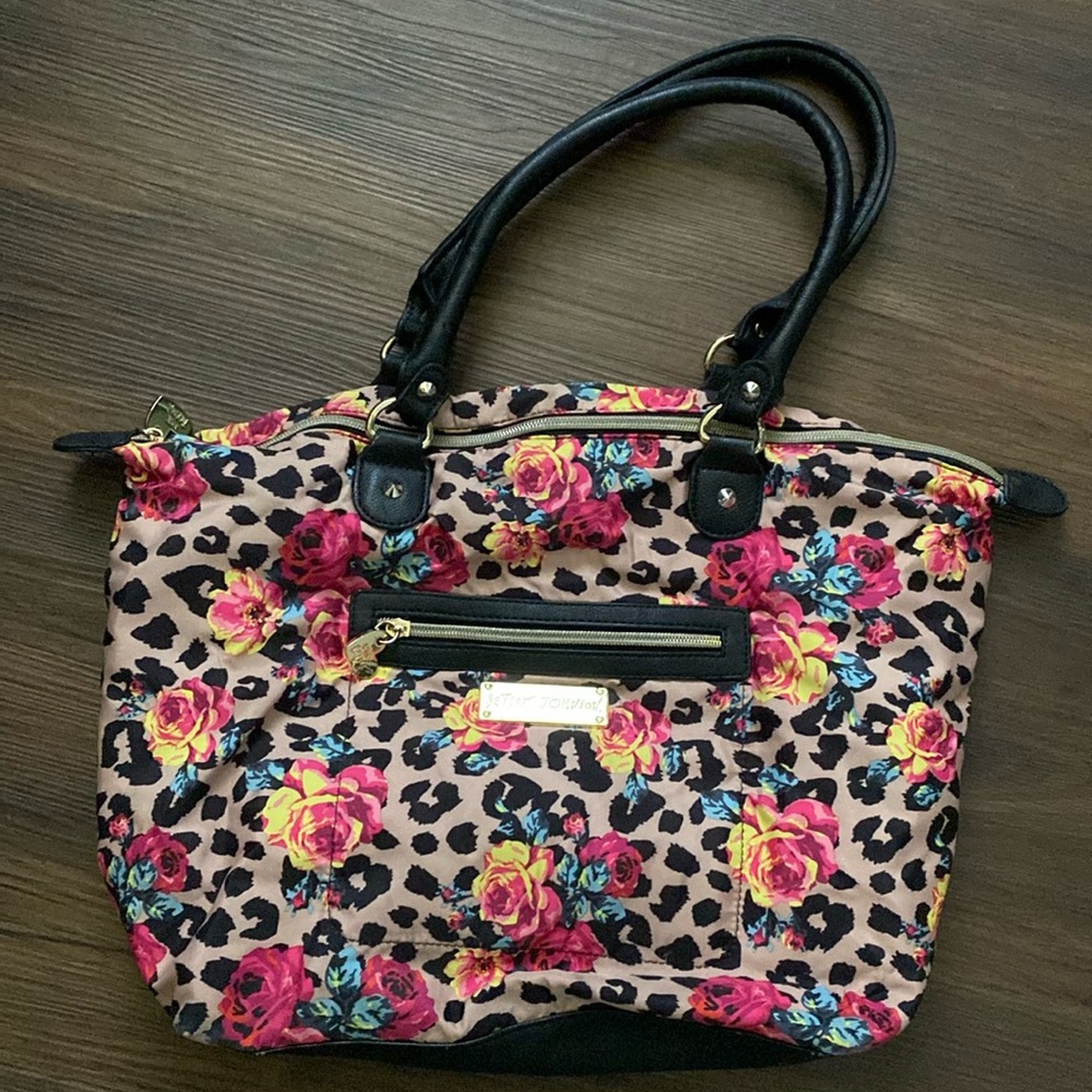 Betsey Johnson - Large Purse - Floral Leopard Print